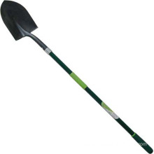 Garden Tools Forged Steel Sharp Spade Round Shovel with Fibreglass Handle